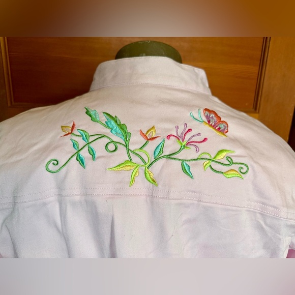 Floral Embroidered Pink Jacket - Picture 6 of 7